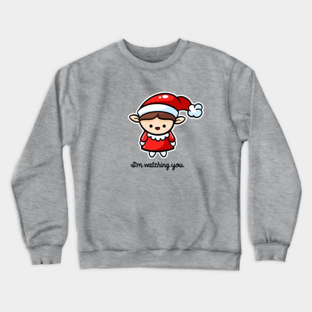 Girl Elf on the Shelf Crewneck Sweatshirt by fishbiscuit